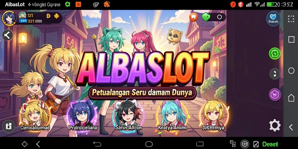Screenshot menunjukkan aksi seru dalam permainan ALBASLOT.