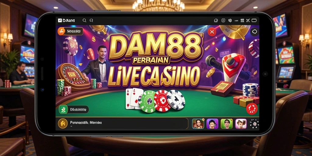 Tangkapan layar menampilkan dealer langsung dalam permainan blackjack.