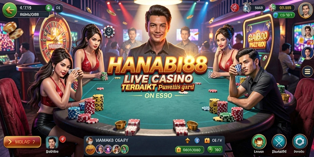 Tampilan gameplay Live Casino HANABI88 yang menawan.