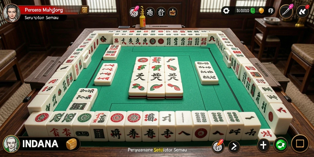Tampilan gameplay Mahjong INDAAA yang menarik dan interaktif.