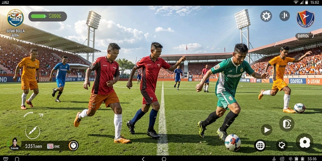 Tampilan gameplay JJ62 yang memukau saat mencetak gol.