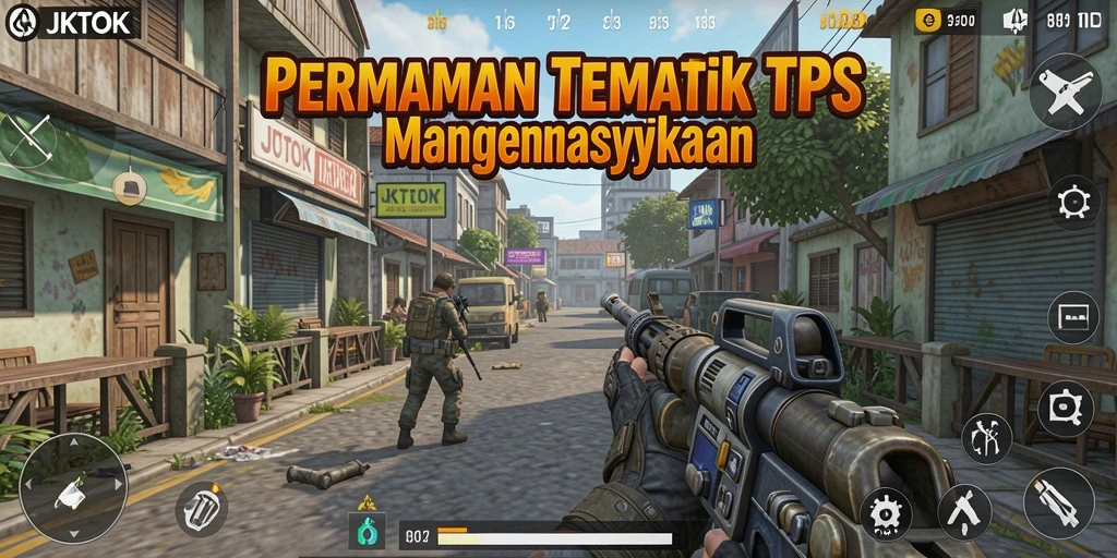 Gameplay seru JKTOK dengan aksi tembak-menembak yang mendebarkan.