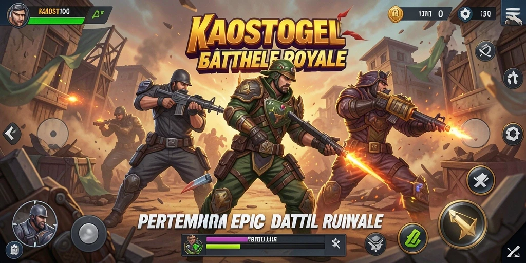 Tampilan seru gameplay KAOSTOGEL saat pertarungan Battle Royale.