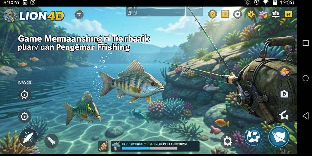 Screenshot gameplay LION4D yang menunjukkan aksi memancing seru.
