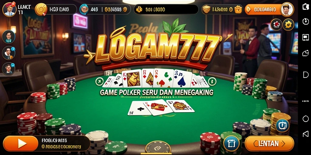 Screenshot LOGAM777 menampilkan tantangan seru permainan Poker.