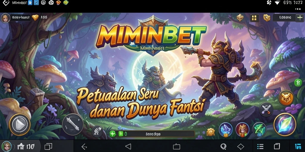 Screenshot gameplay MIMINBET menampilkan petualangan seru di dunia fantasi.
