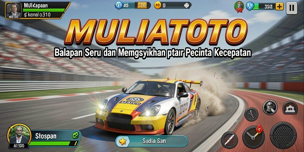 Tampilan menarik dari gameplay balapan di MULIATOTO.