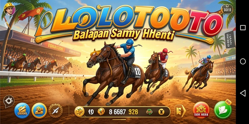 Tampilan menegangkan dari gameplay balapan di POLOTOTO.