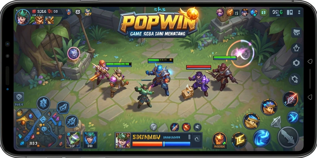 Tampilan gameplay seru dan penuh aksi di POPWIN.