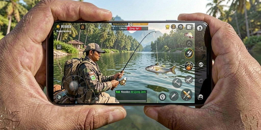 Screenshot gameplay RI889 menampilkan pengalaman memancing yang seru dan menarik.