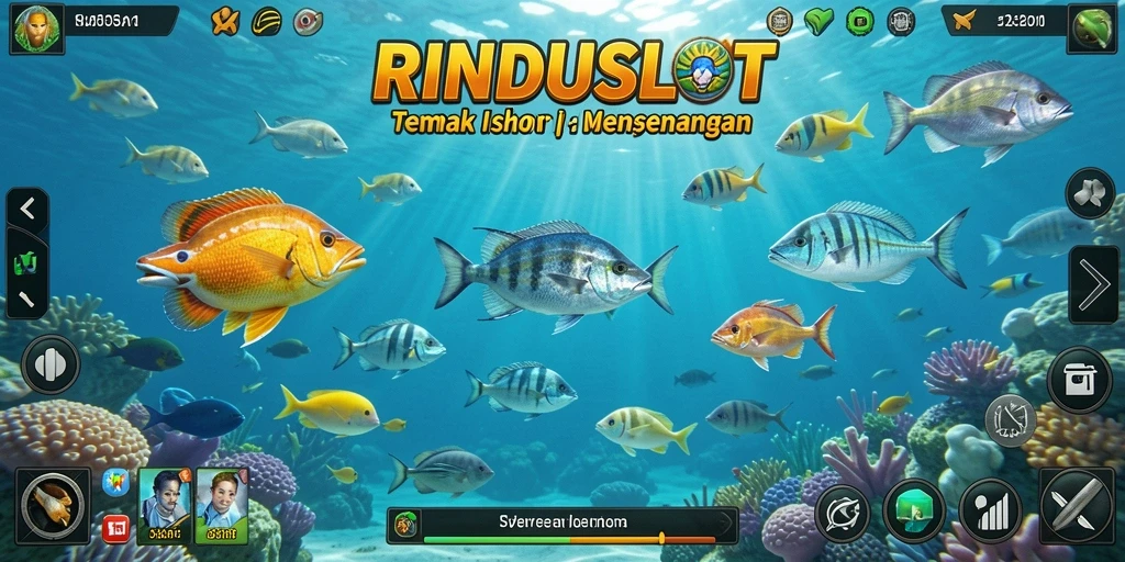 Tangkapan layar gameplay RINDUSLOT menampilkan suasana seru dalam permainan Tembak Ikan.