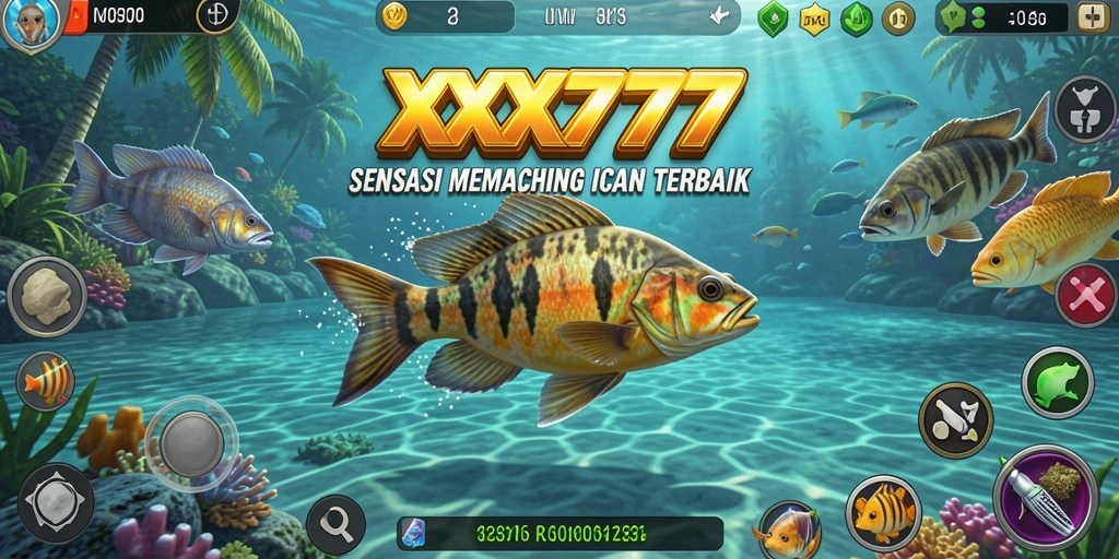 Screenshot menunjukkan gameplay menarik dari XXX777 saat menembak ikan.