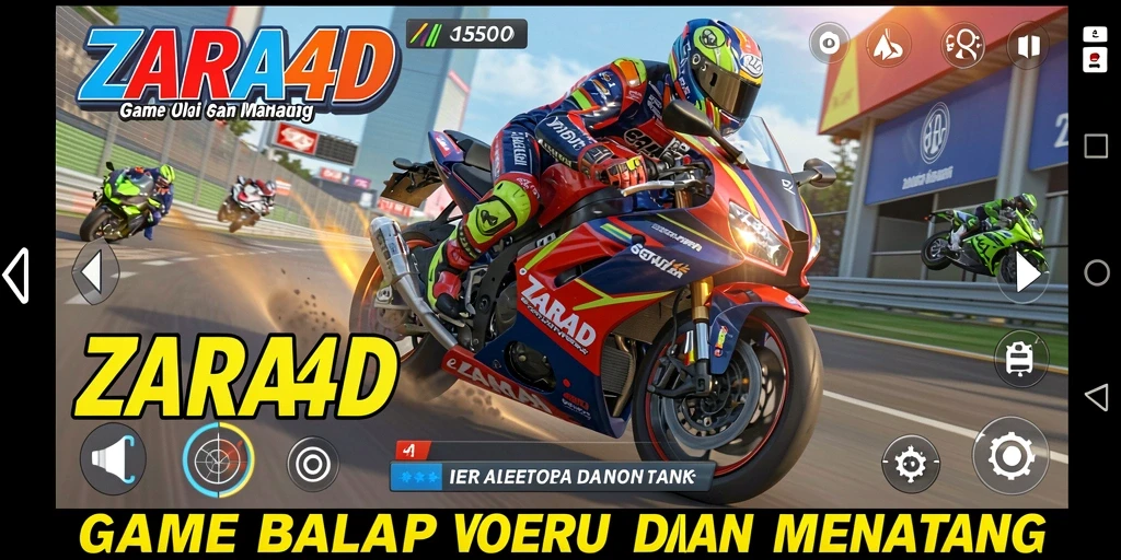 Tangkapan layar utama ZARA4D menampilkan aksi balap motor di lintasan.